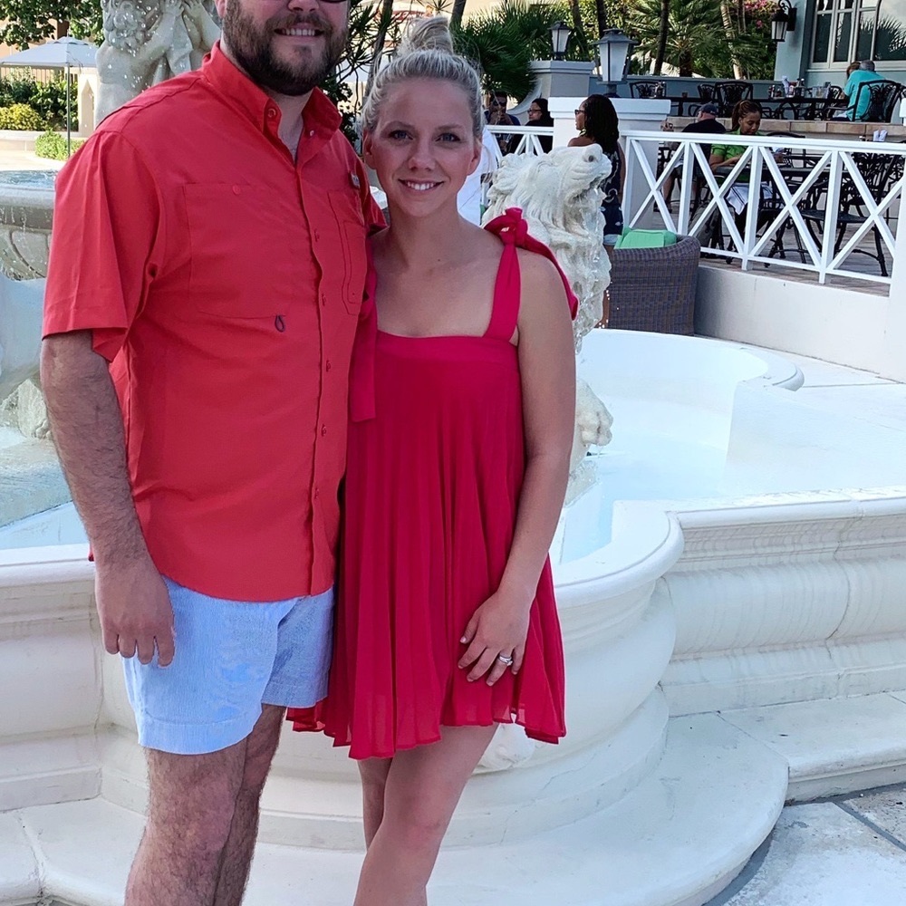 Fuscia Free People dress.